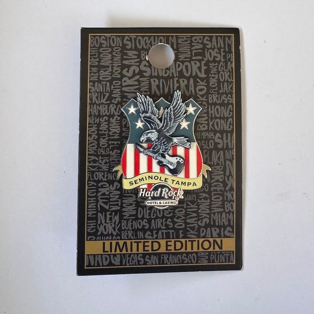 Hard Rock Cafe Seminole Tampa American Eagle On Guitar Pin Limited Edition LE